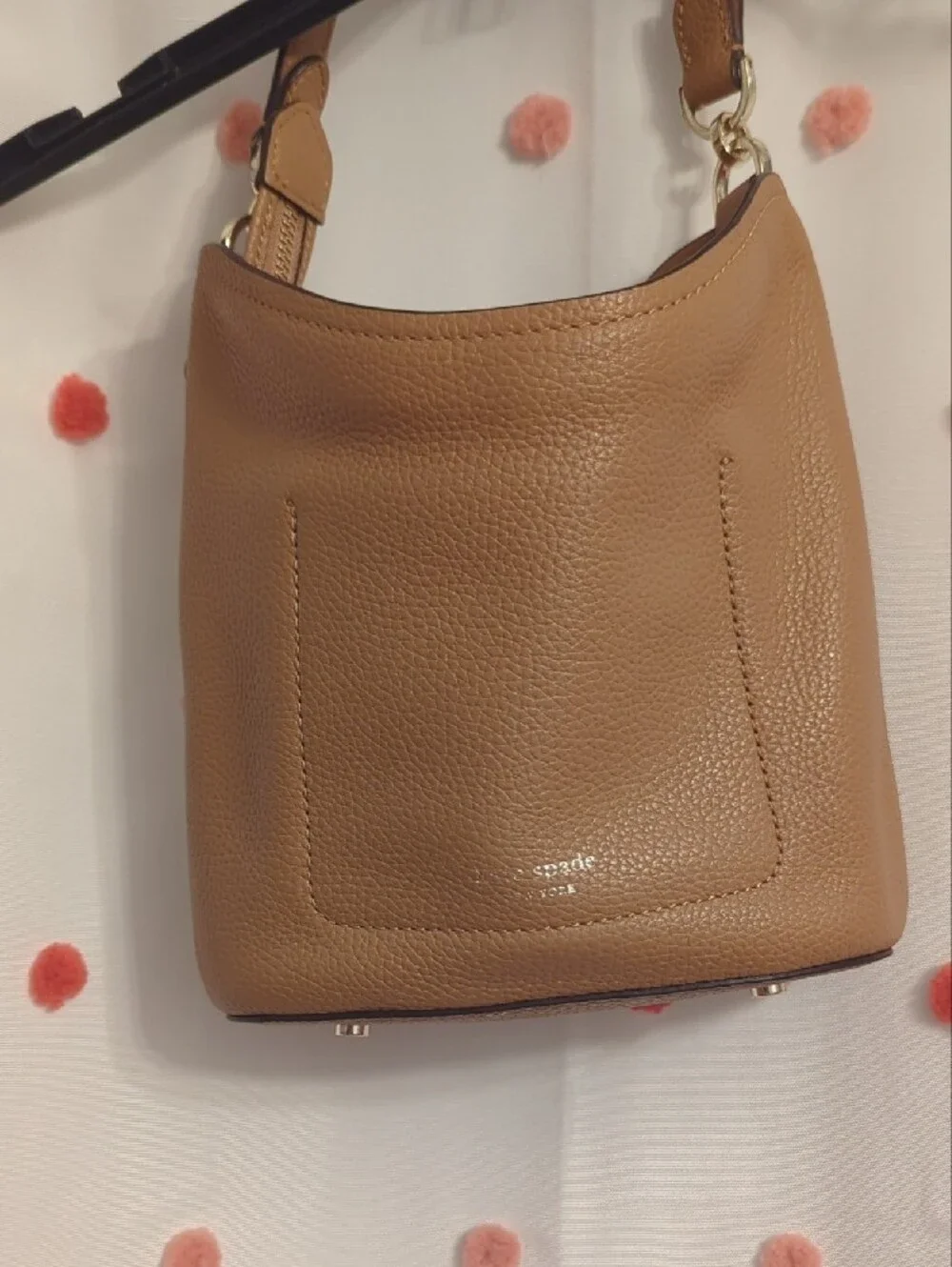 kate spade Pebbled Leather Shoulder Bag - Tan